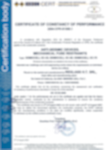 Certificato Sismocell