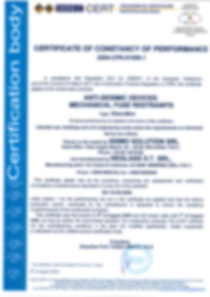 Certificato Sismocell Box